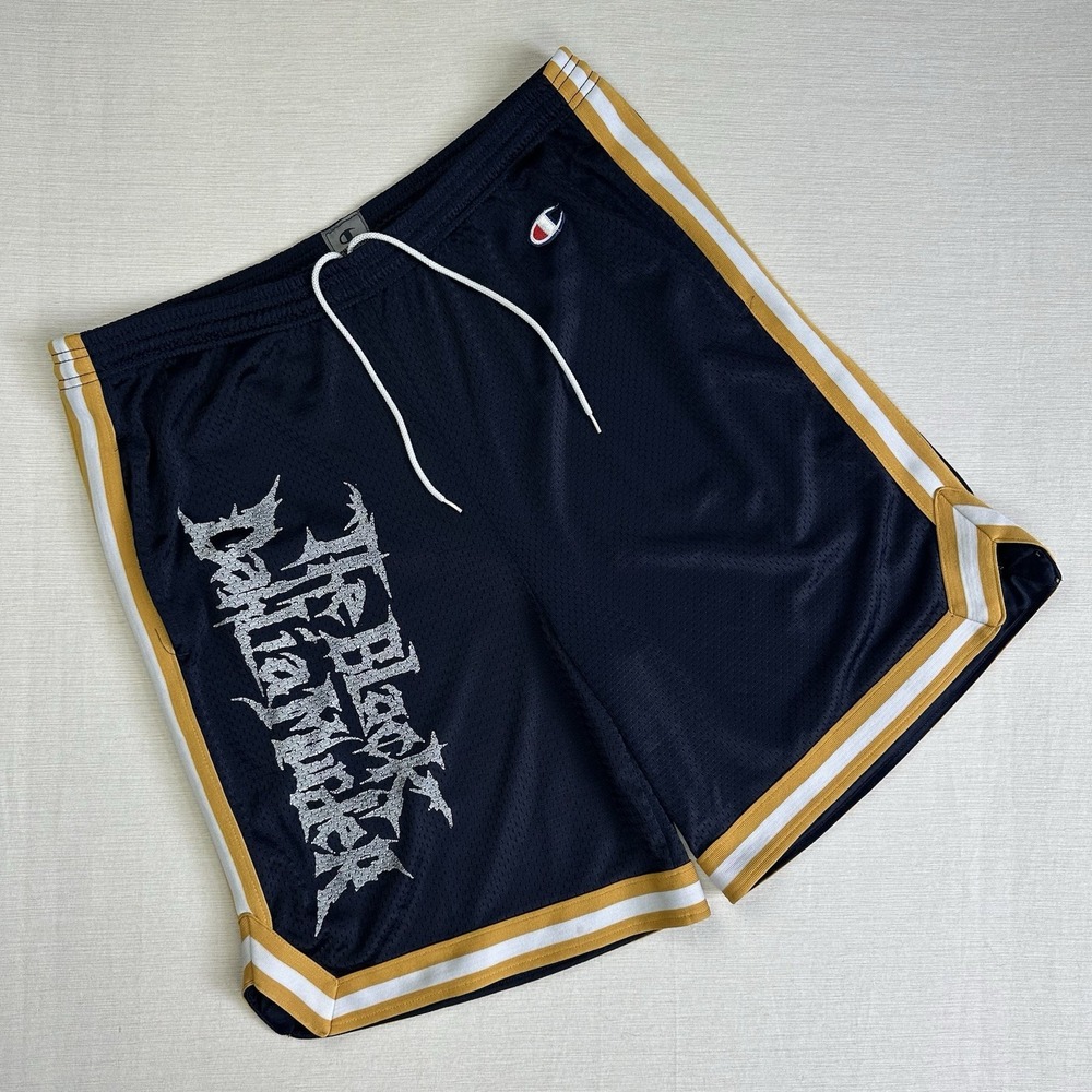 Vtg Champion The Black Dahlia Murder Mesh Shorts Men XL Blue White Screen Print